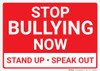 Stop Bullying Now Landscape - Wall Sign Stop Bullying Now Landscape - Wall Sign