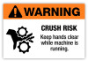 Warning - Crush Risk Label Warning - Crush Risk Label