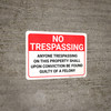 No Trespassing Anyone Trespassing Guilty Of A Felony Landscape - Wall Sign