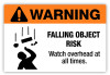 Warning - Falling Object Risk Label Warning - Falling Object Risk Label