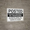 Posted Private Property No Trespassing Landscape - Wall Sign Posted Private Property No Trespassing Landscape - Wall Sign