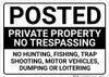 Posted Private Property No Trespassing Landscape - Wall Sign Posted Private Property No Trespassing Landscape - Wall Sign