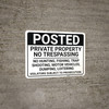 Posted Private Property No Trespassing Violators Subject To Prosecution Landscape - Wall Sign