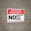 Private Property No Skateboards Bicycles Dogs Loitering Dumping Landscape - Wall Sign Private Property No Skateboards Bicycles Dogs Loitering Dumping Landscape - Wall Sign
