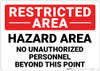 Restricted Area No Unauthorized Personnel Landscape - Wall Sign