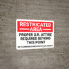 Restricted Area Proper OR Attire Required Landscape - Wall Sign Restricted Area Proper OR Attire Required Landscape - Wall Sign