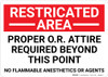 Restricted Area Proper OR Attire Required Landscape - Wall Sign Restricted Area Proper OR Attire Required Landscape - Wall Sign