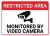 Restricted Area: Restricted Area Monitored By Video Camera Icon Landscape - Wall Sign