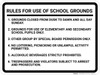 Rules For Use of School Grounds: Numbered List Six Rules Landscape - Wall Sign