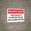 Security Alert: This Facility Protected By Alarm System Landscape - Wall Sign