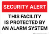 Security Alert: This Facility Protected By Alarm System Landscape - Wall Sign