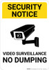 Security Notice: Video Surveillance No Dumping Portrait - Wall Sign