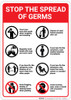 Stop The Spread Of Germs: Eight Rules with Icons Portrait - Wall Sign
