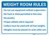 Weight Room Rules: Six Item Bulleted Rule List Landscape - Wall Sign Weight Room Rules: Six Item Bulleted Rule List Landscape - Wall Sign