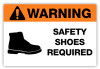 Warning - Safety Shoes Required Label