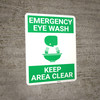 Emergency Eyewash Keep Area Clear with Icon Green Portrait - Wall Sign Emergency Eyewash Keep Area Clear with Icon Green Portrait - Wall Sign