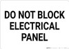 Do Not Block Electrical Panel Landscape - Wall Sign