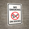 No Smoking On Docks with Icon Portrait - Wall Sign No Smoking On Docks with Icon Portrait - Wall Sign