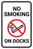No Smoking On Docks with Icon Portrait - Wall Sign No Smoking On Docks with Icon Portrait - Wall Sign