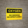 Oxygen No Smoking No Open Flames Landscape - Wall Sign