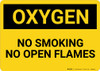 Oxygen No Smoking No Open Flames Landscape - Wall Sign