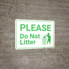 Please Do Not Litter with Icon Landscape - Wall Sign Please Do Not Litter with Icon Landscape - Wall Sign