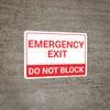 Emergency Exit Do Not Block Landscape - Wall Sign Emergency Exit Do Not Block Landscape - Wall Sign