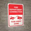 Fire Department Connection Tow Away Zone with Icon Portrait - Wall Sign