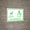 Be Considerate Leash Your Dog And Pick Up After Pet with Icons Landscape - Wall Sign Be Considerate Leash Your Dog And Pick Up After Pet with Icons Landscape - Wall Sign