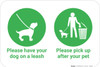 Please Have Your Dog On Leash And Pick Up After Your Pet with Icons Landscape - Wall Sign Please Have Your Dog On Leash And Pick Up After Your Pet with Icons Landscape - Wall Sign