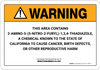 Warning: Prop 65 2-Amino-5-(5-Nitro-2-Furyl)-1,3,4 thiadiazole - Wall Sign