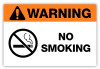 Warning - No Smoking Label