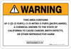 Warning: Prop 65 AF-2 ([2-(2-furyl)-3-(5-nitro-2-furyl)]acrylamide) - Wall Sign
