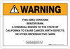 Warning: Prop 65 Benzofuran - Wall Sign Warning: Prop 65 Benzofuran - Wall Sign