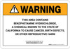 Warning: Prop 65 Benzphetamine Hydrochloride - Wall Sign