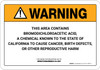 Warning: Prop 65 Bromodichloroacetic Acid - Wall Sign