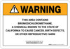 Warning: Prop 65 Bromodichloromethane - Wall Sign