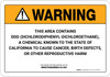 Warning: Prop 65 DDD Dichlorodiphenyl Dichloroethane - Wall Sign