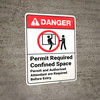 Danger: Permit Required Confined Space with Icon ANSI - Wall Sign Danger: Permit Required Confined Space with Icon ANSI - Wall Sign