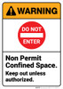 Warning: Non Permit Confined Space Keep Out with Icon ANSI - Wall Sign Warning: Non Permit Confined Space Keep Out with Icon ANSI - Wall Sign