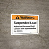 Warning: Suspended Load Authorized Personnel Landscape - Wall Sign