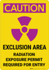 Caution: Exclusion Area Radiation with Icon Portrait - Wall Sign
