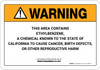 Warning: Prop 65 Ethylbenzene - Wall Sign Warning: Prop 65 Ethylbenzene - Wall Sign