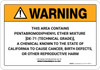 Warning: Prop 65 Pentabromodiphenyl Ether Mixture [DE-71 (Technical Grade)] - Wall Sign