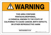 Warning: Prop 65 Pentachlorophenol - Wall Sign Warning: Prop 65 Pentachlorophenol - Wall Sign