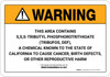 Warning: Prop 65 S,S,S-Tributyl Phosphorotrithioate (Tribufos,DEF) - Wall Sign
