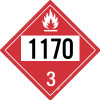 Flammable: Class 3 - UN1170 - Placard Sign