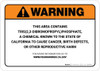 Warning: Prop 65 Tris(2,3-Dibromopropyl)Phosphate - Wall Sign Warning: Prop 65 Tris(2,3-Dibromopropyl)Phosphate - Wall Sign