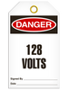 Danger 128 Volts Tags