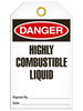 Danger Highly Combustible Liquid Tags Danger Highly Combustible Liquid Tags